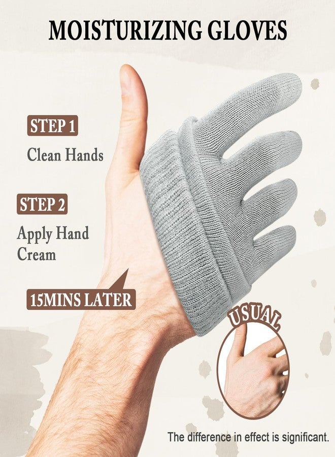 MIG4U Moisturizing Beauty Gloves Touch Screen Overnight Sleeping Glove Large for Men SPA, Dry Hands, Nighttime Lotion, UV Protection, Cosmetic Treatment, XL Gray 1 Pairs - Image 2
